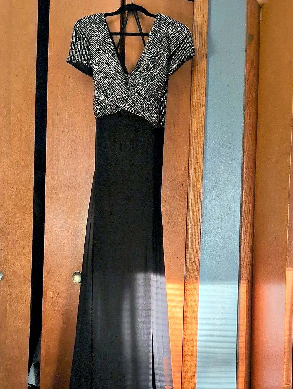 Shein Sequin Maxi Dress in Black & Silver New w/o Tags